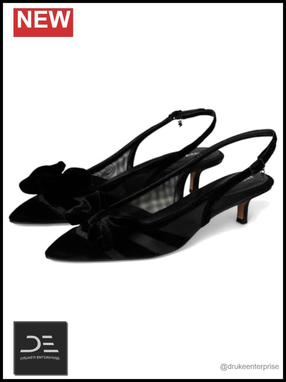 Women's Mesh Kitten Heel Pump with Bow Detail
